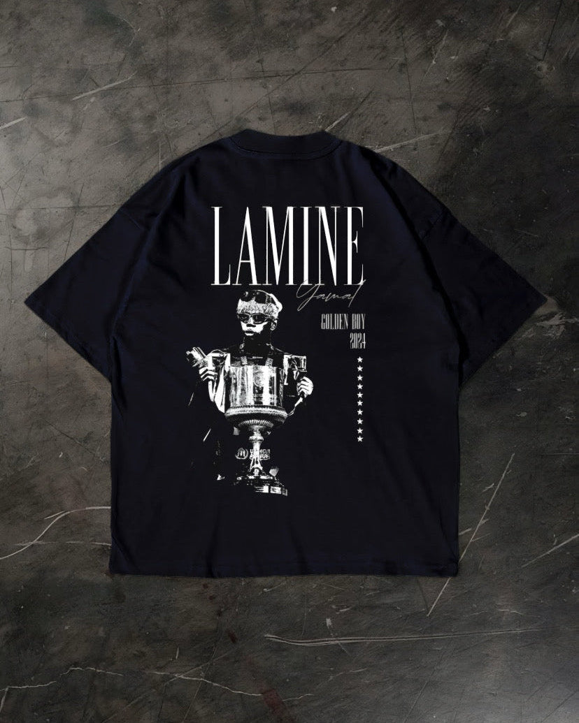 Lamine Yamal T-shirt, white cotton football fan shirt 
