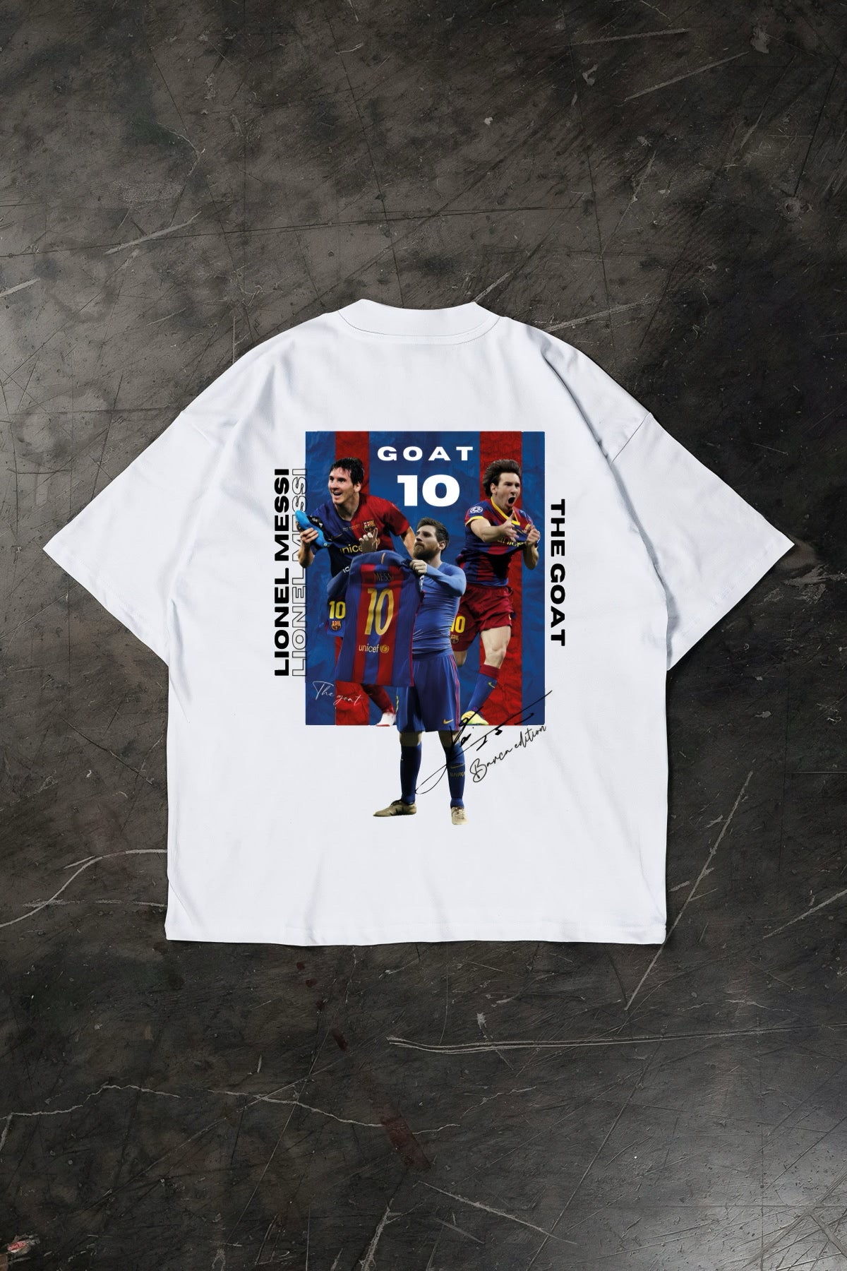 Lionel Messi T-shirt, white cotton football fan shirt 
