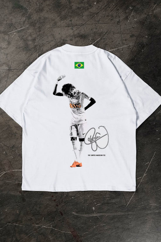 Neymar Jr T-shirt, white cotton football fan shirt