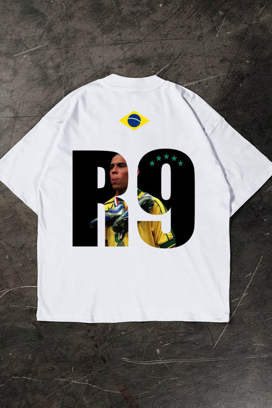Ronaldo Nazario T-shirt, white cotton football fan shirt 